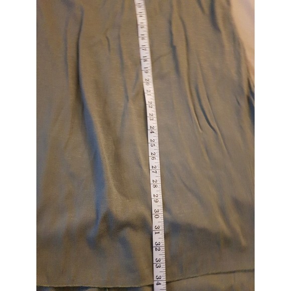 Womens Green Trapeze Dress High Mock Neckline Sleeveless Pleated Mini Sz  Small - Picture 12 of 12